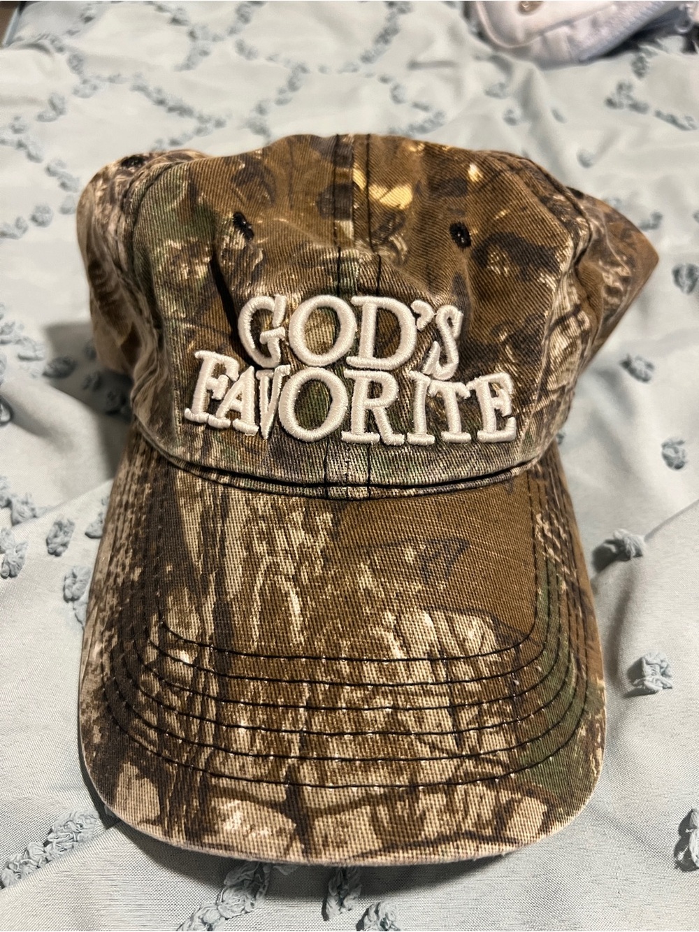 Forever 21 Camouflage Baseball Hat with White Embroidered Logo